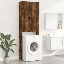 vidaXL vaskemaskineskab 64x25,5x190 cm røget egetræsfarve