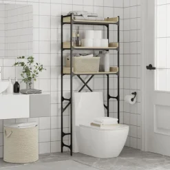 vidaXL vaskemaskineskab 67x25x163 cm konstrueret træ sonoma-eg
