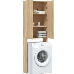 vidaXL vaskemaskineskab 64x25,5x190 cm sonoma-eg