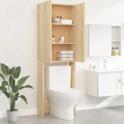vidaXL vaskemaskineskab 64x25,5x190 cm sonoma-eg