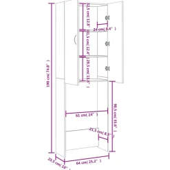 vidaXL vaskemaskineskab 64x25,5x190 cm sonoma-eg