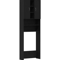 vidaXL vaskemaskineskab 64x25,5x190 cm sort egetræsfarve