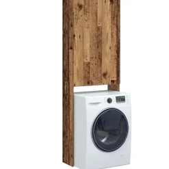 vidaXL vaskemaskineskab 64x25,5x190 cm antikt træ