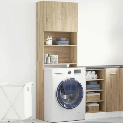 vidaXL vaskemaskineskab 64x24x190 cm konstrueret træ sonoma-eg