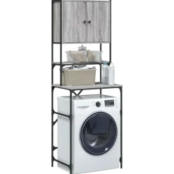 vidaXL vaskemaskineskab 68x48,5x194 cm grå sonoma-eg