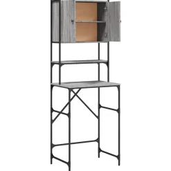 vidaXL vaskemaskineskab 68x48,5x194 cm grå sonoma-eg
