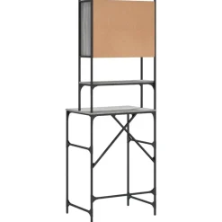vidaXL vaskemaskineskab 68x48,5x194 cm grå sonoma-eg