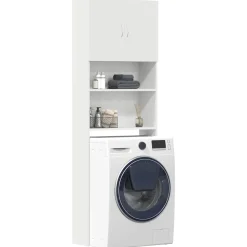 vidaXL vaskemaskineskab 64x24x190 cm konstrueret træ hvid