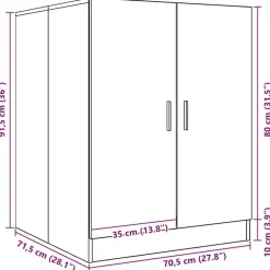 vidaXL vaskemaskineskab 70,5x71,5x91,5 cm kunsteg