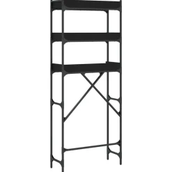 vidaXL vaskemaskineskab 67x25x163 cm konstrueret træ sort
