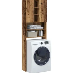 vidaXL vaskemaskineskab 64x25,5x190 cm antikt træ