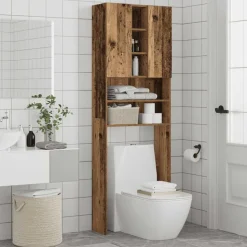 vidaXL vaskemaskineskab 64x25,5x190 cm antikt træ