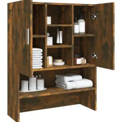 vidaXL vaskemaskineskab 70,5x25,5x90 cm røget egetræsfarve