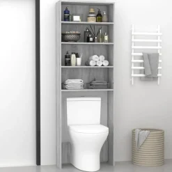 vidaXL vaskemaskineskab 64x24x190 cm grå sonoma-eg