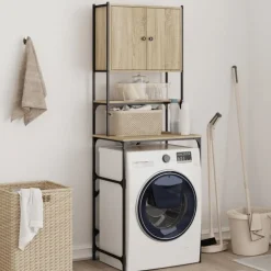 vidaXL vaskemaskineskab 68x48,5x194 cm sonoma-eg