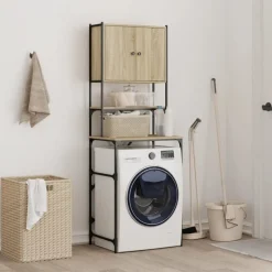 vidaXL vaskemaskineskab 68x48,5x194 cm sonoma-eg