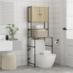 vidaXL vaskemaskineskab 68x48,5x194 cm sonoma-eg
