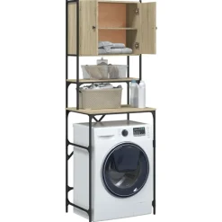 vidaXL vaskemaskineskab 68x48,5x194 cm sonoma-eg
