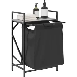 vidaXL vasketøjskurv 1 rum med hylde grå sonoma-eg