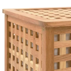 vidaXL vasketøjskurv 77,5 x 37,5 x 46,5 cm massivt valnøddetræ