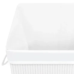 vidaXL vasketøjskurv med 1 rum bambus hvid