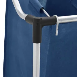 vidaXL vasketøjskurv med 4 poser stål blå