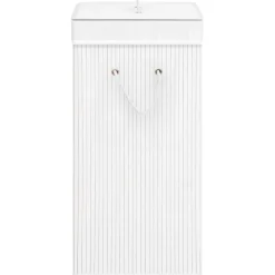 vidaXL vasketøjskurv med 2 rum 72 l bambus hvid