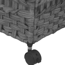 vidaXL vasketøjskurv med hjul 66x35x60 cm rattan grå