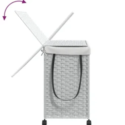 vidaXL vasketøjskurv med hjul 60x35x60,5 cm rattan hvid