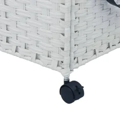 vidaXL vasketøjskurv med hjul 60x35x60,5 cm rattan hvid