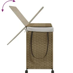 vidaXL vasketøjskurv med hjul 60x35x60,5 cm rattan