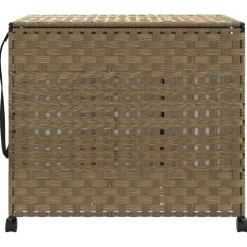 vidaXL vasketøjskurv med hjul 66x35x60 cm rattan