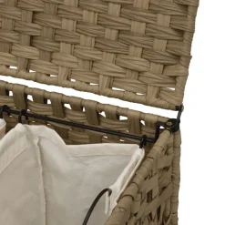 vidaXL vasketøjskurv med hjul 66x35x60 cm rattan