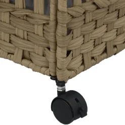 vidaXL vasketøjskurv med hjul 66x35x60 cm rattan