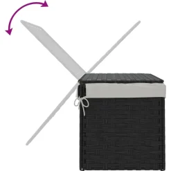 vidaXL vasketøjskurv med låg 55,5x35x34 cm polyrattan sort