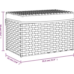 vidaXL vasketøjskurv med låg 55,5x35x34 cm polyrattan sort