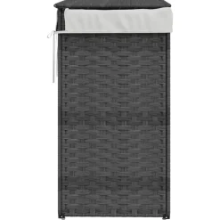 vidaXL vasketøjskurv med låg 46x33x60 cm polyrattan grå