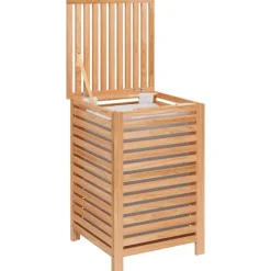 vidaXL vasketøjskurv 45x45x65 cm massivt valnøddetræ