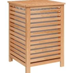 vidaXL vasketøjskurv 45x45x65 cm massivt valnøddetræ