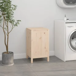 vidaXL vasketøjskurv 44x44x76 cm massivt fyrretræ