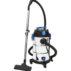 vidaXL våd-/tørstøvsuger 1200 W 30 l sølvfarvet