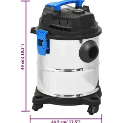 vidaXL våd-/tørstøvsuger 1200 W 20 l sølvfarvet