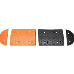 vidaXL vejbump 129x32,5x4 cm gummi gul og sort