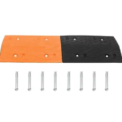 vidaXL vejbump 97x32,5x4 cm gummi gul og sort