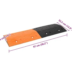 vidaXL vejbump 97x32,5x4 cm gummi gul og sort