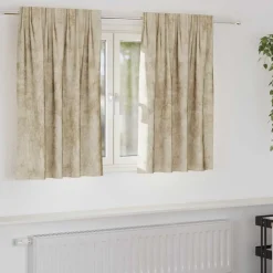 vidaXL Velour Gardiner med gardiner 2 pcs Creme 140 x 140 cm Fløjl