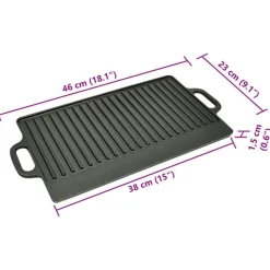 vidaXL vendbar grillpande i støbejern 2 stk. 38x23 cm