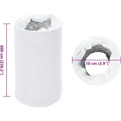 vidaXL ventilationsslange 6 m Ø10 cm aluminium og PVC