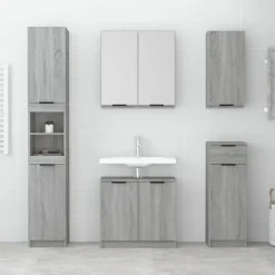 vidaXL væghængt badeværelsesskab 32x20x67 cm grå sonoma-eg