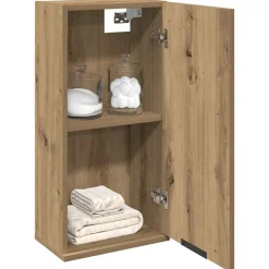 vidaXL væghængt badeværelsesskab 32x20x67 cm kunsteg